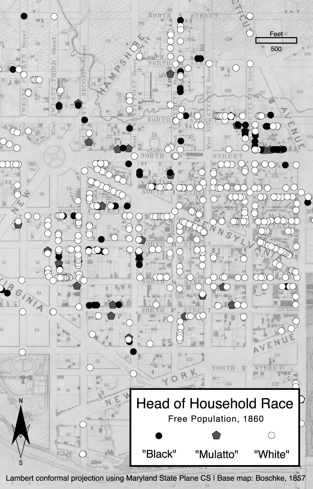 Image of a map showing personal estate values in Washington, DC's First Ward