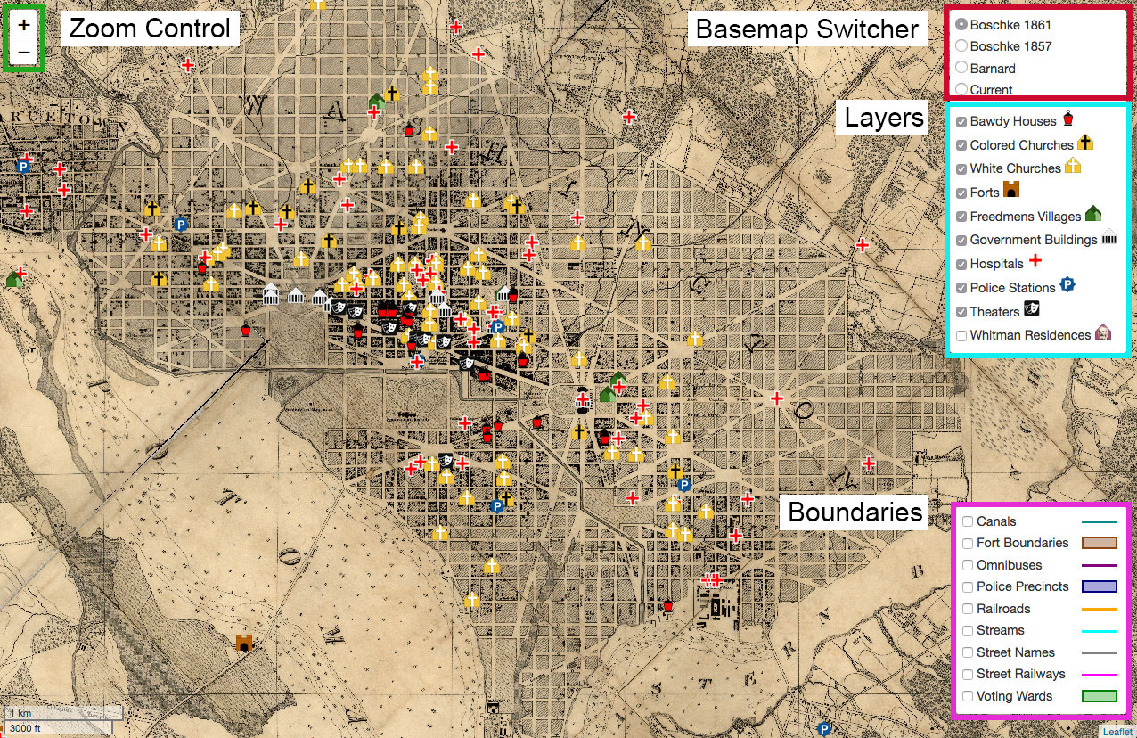 civil war cities map